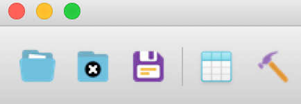 Toolbar icons for file manipulation