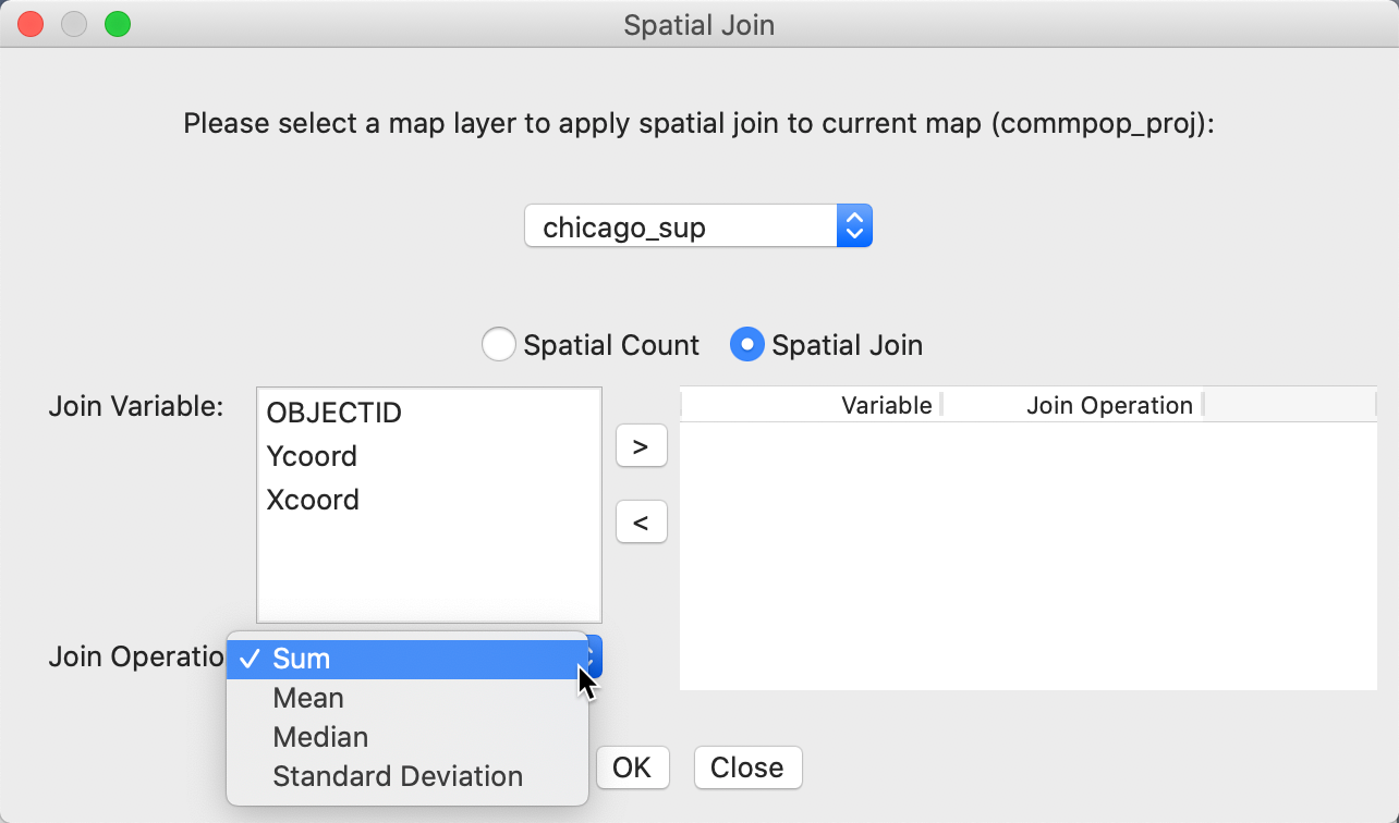 Spatial join dialog -- aggregation options