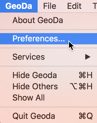 GeoDa Preferences Settings