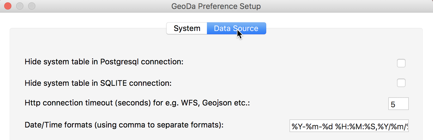 Preferences for Data Sources