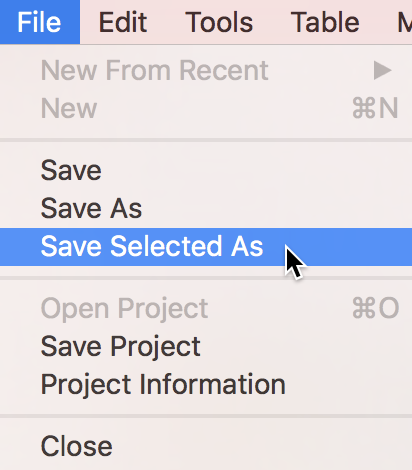 Save Selected As