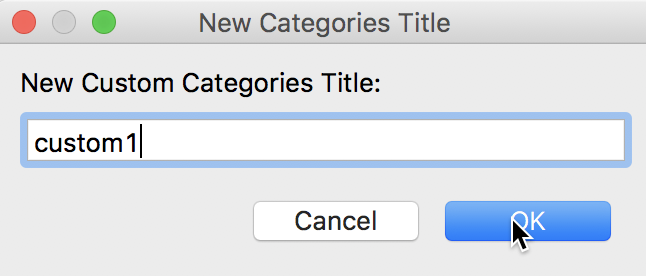 Specifying a custom category name