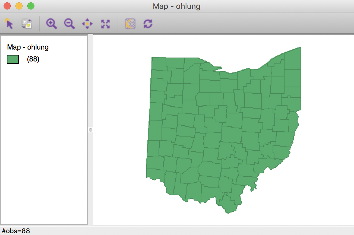 Ohio counties themeless map