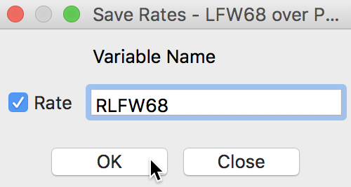 Rate variable name selection