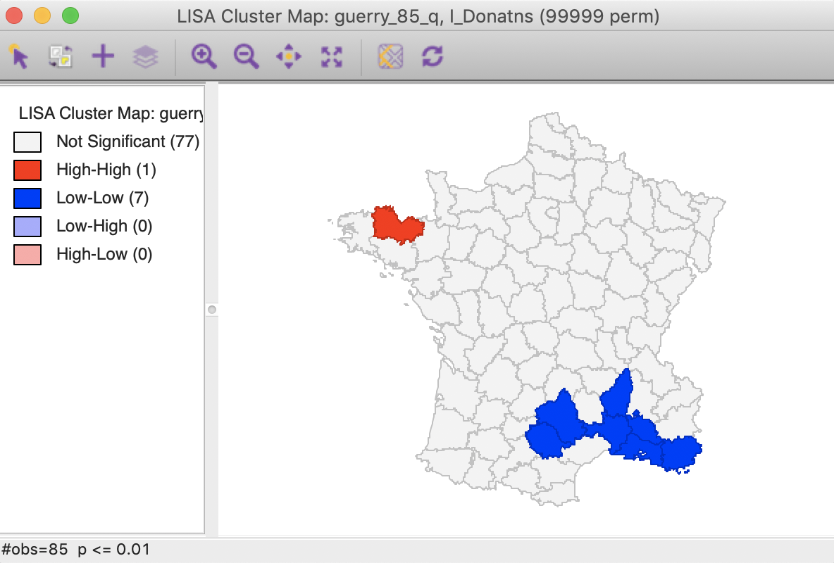 Cluster map (p<0.01)