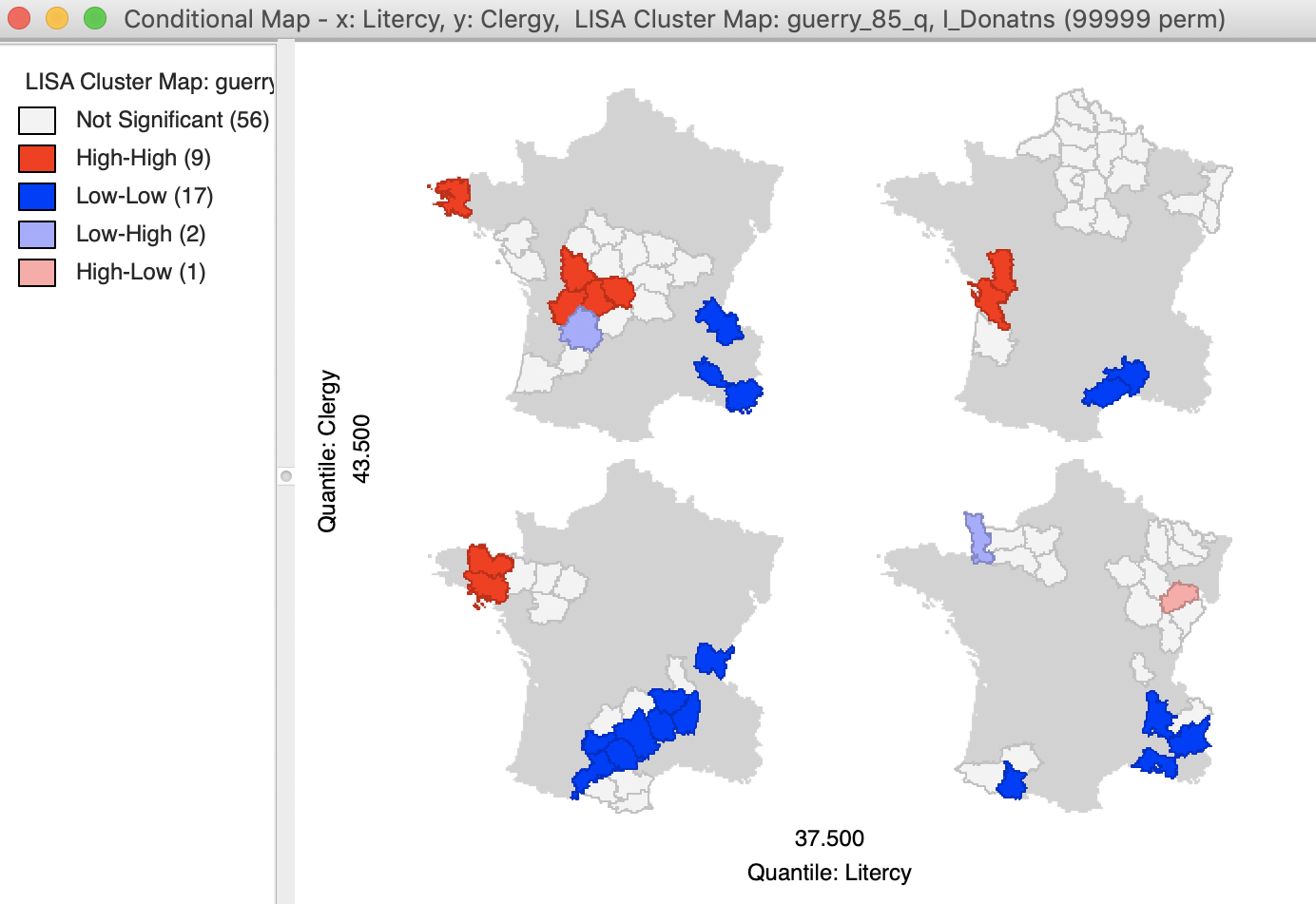 Conditional cluster map