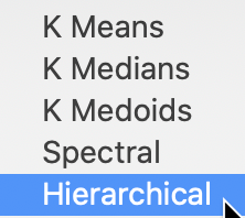 Hierarchical clustering option
