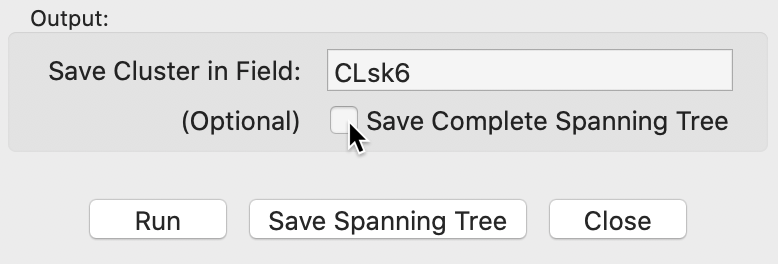 Minimum spanning tree options