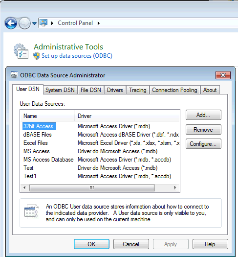 Microsoft Access Driver Setup