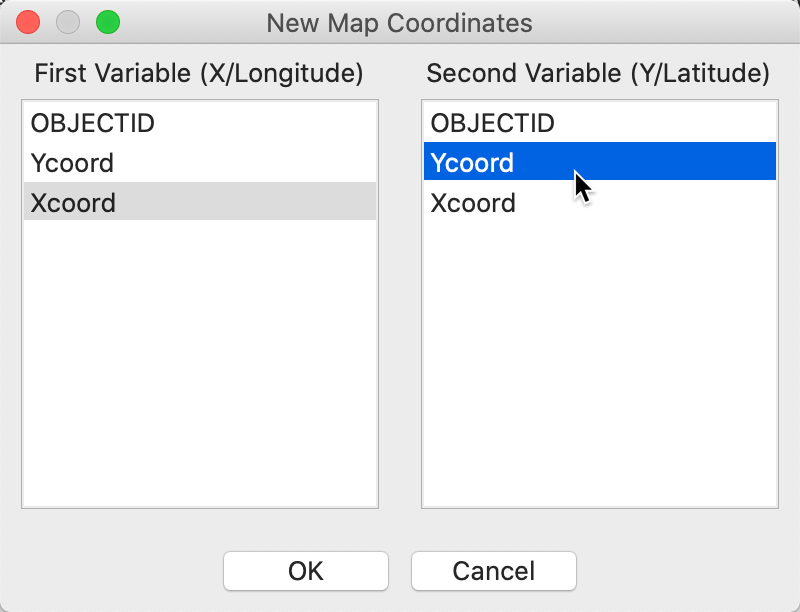 Specifying the point coordinates