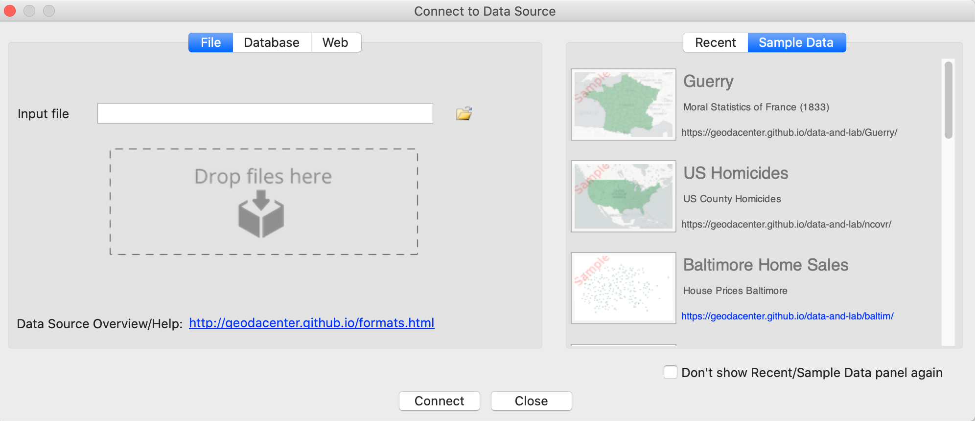 Connect to Data Source dialog