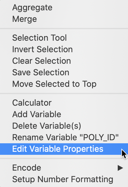 Table options