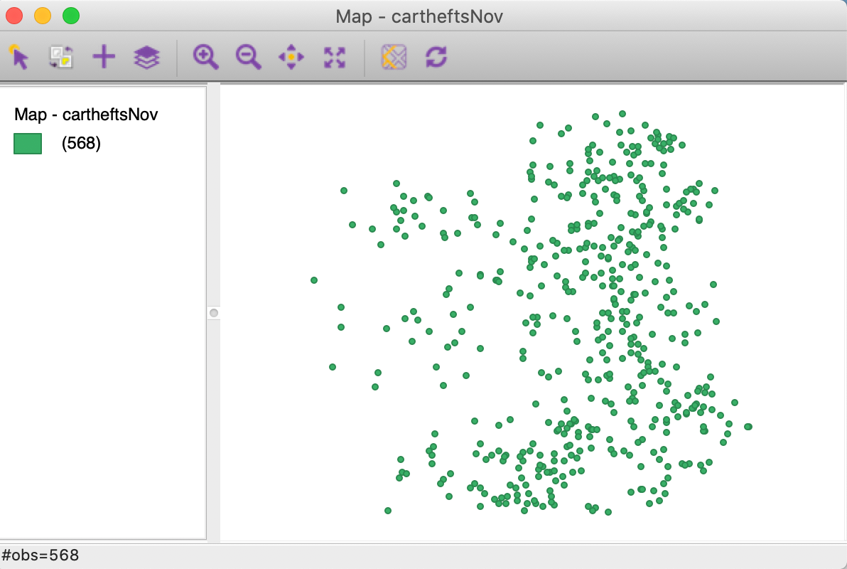 Selected observations in new map