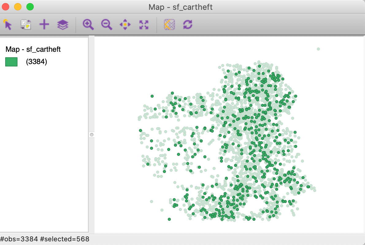 Selected observations in themeless map