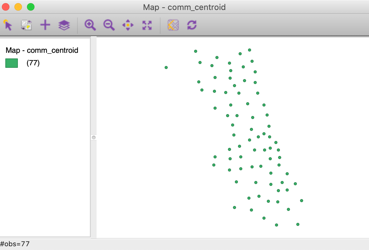 Chicago community area centroid layer