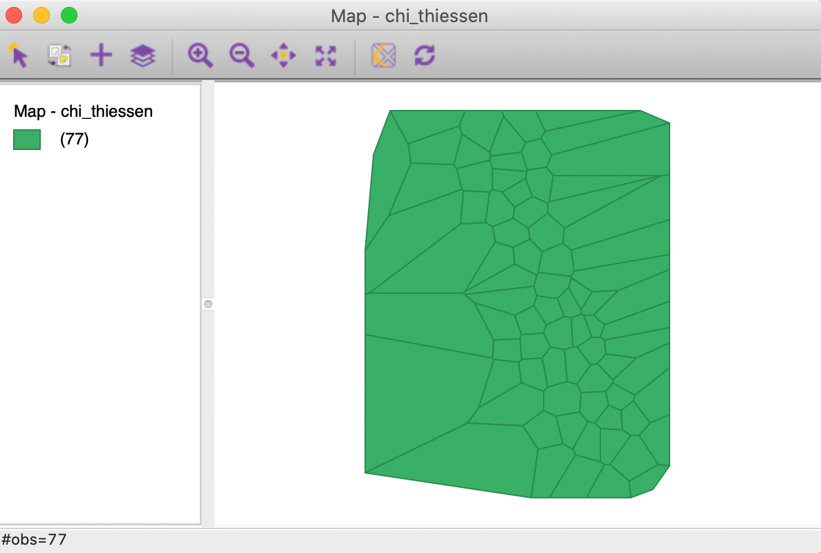 Thiessen polygon layer