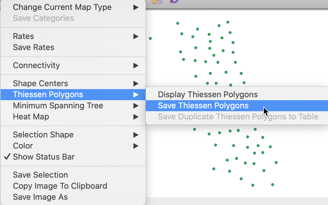 Thiessen polygons option