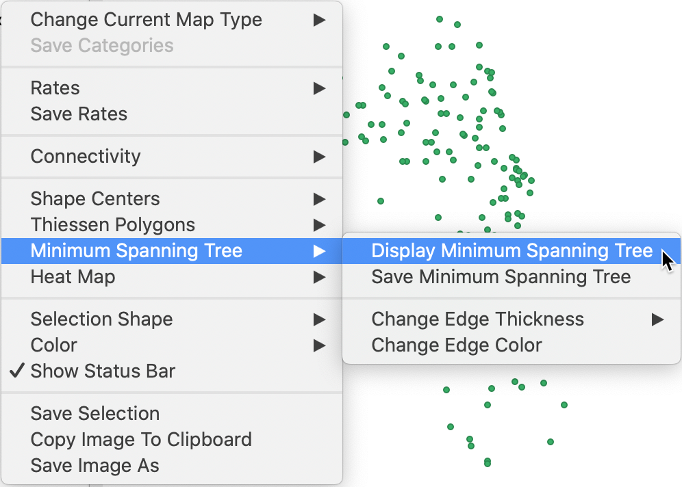 MST option in a point map layer