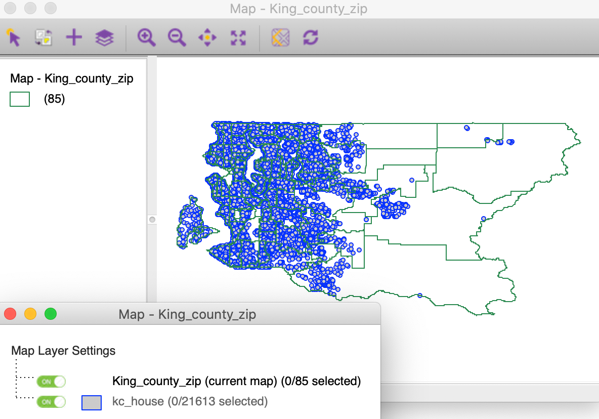 King county zip code zones with house sales