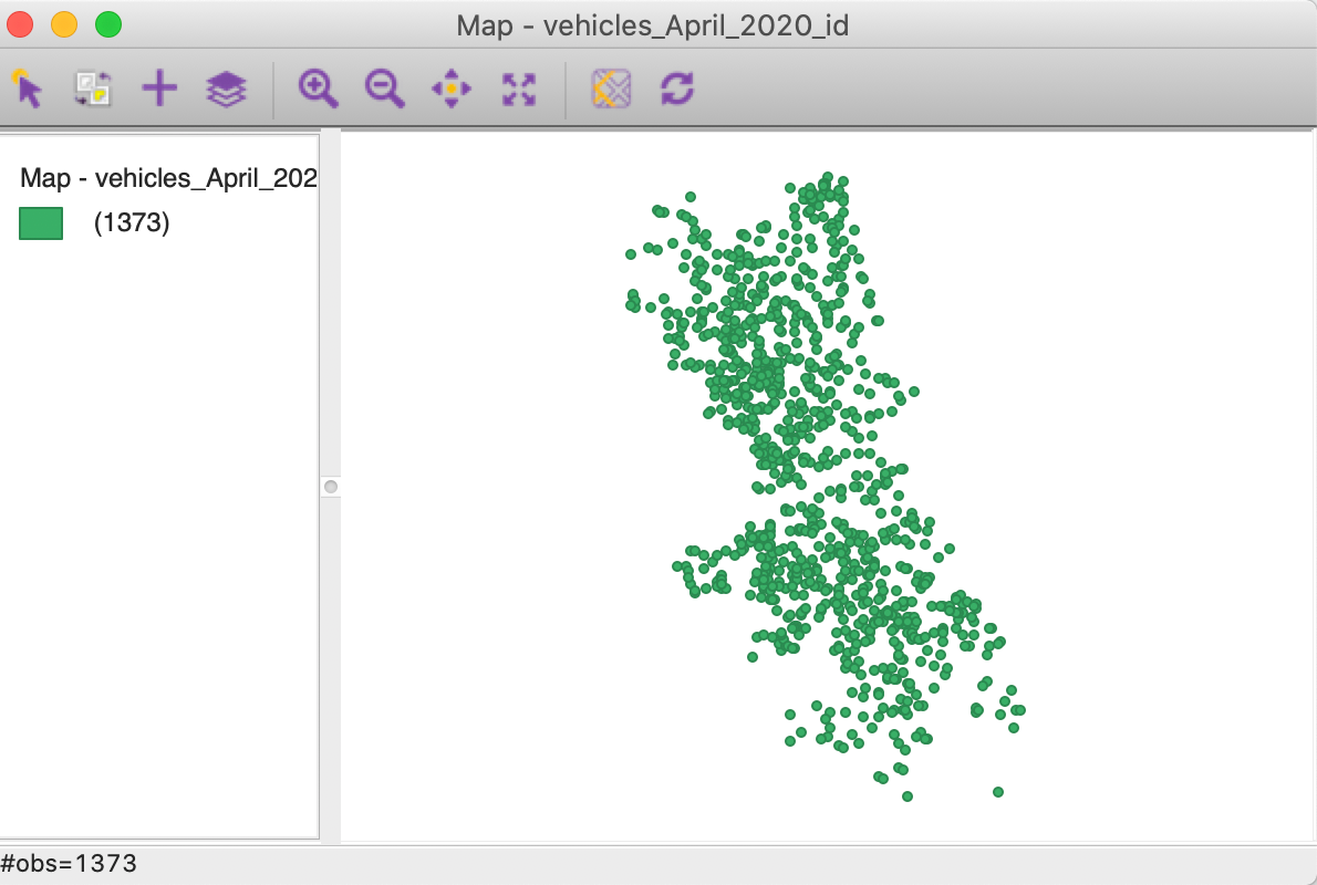 Point map for x-y coordinates