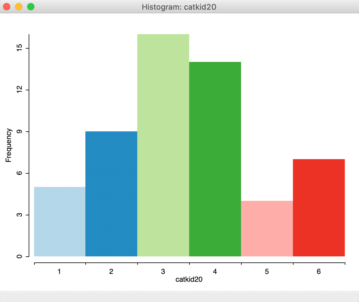 Unique value histogram for categorical variables