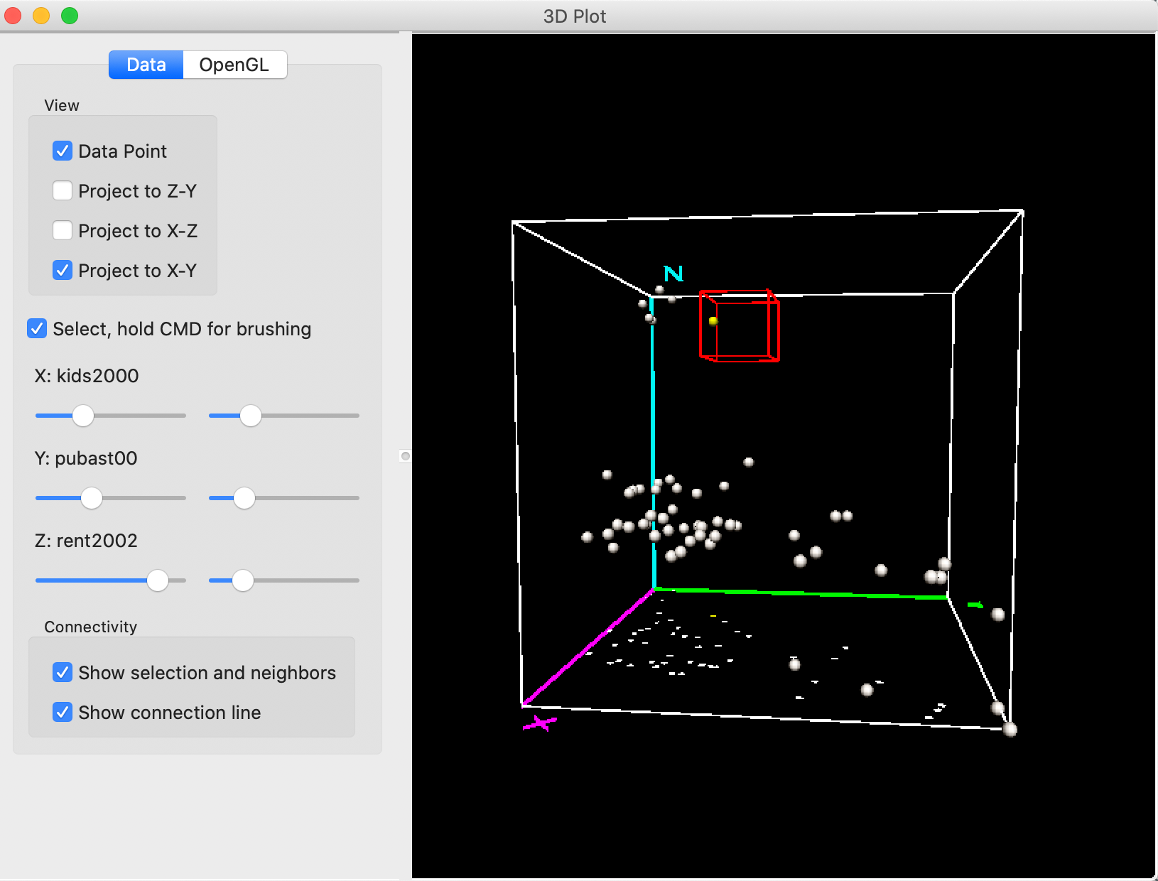 3D Scatter Plot selection -- 2