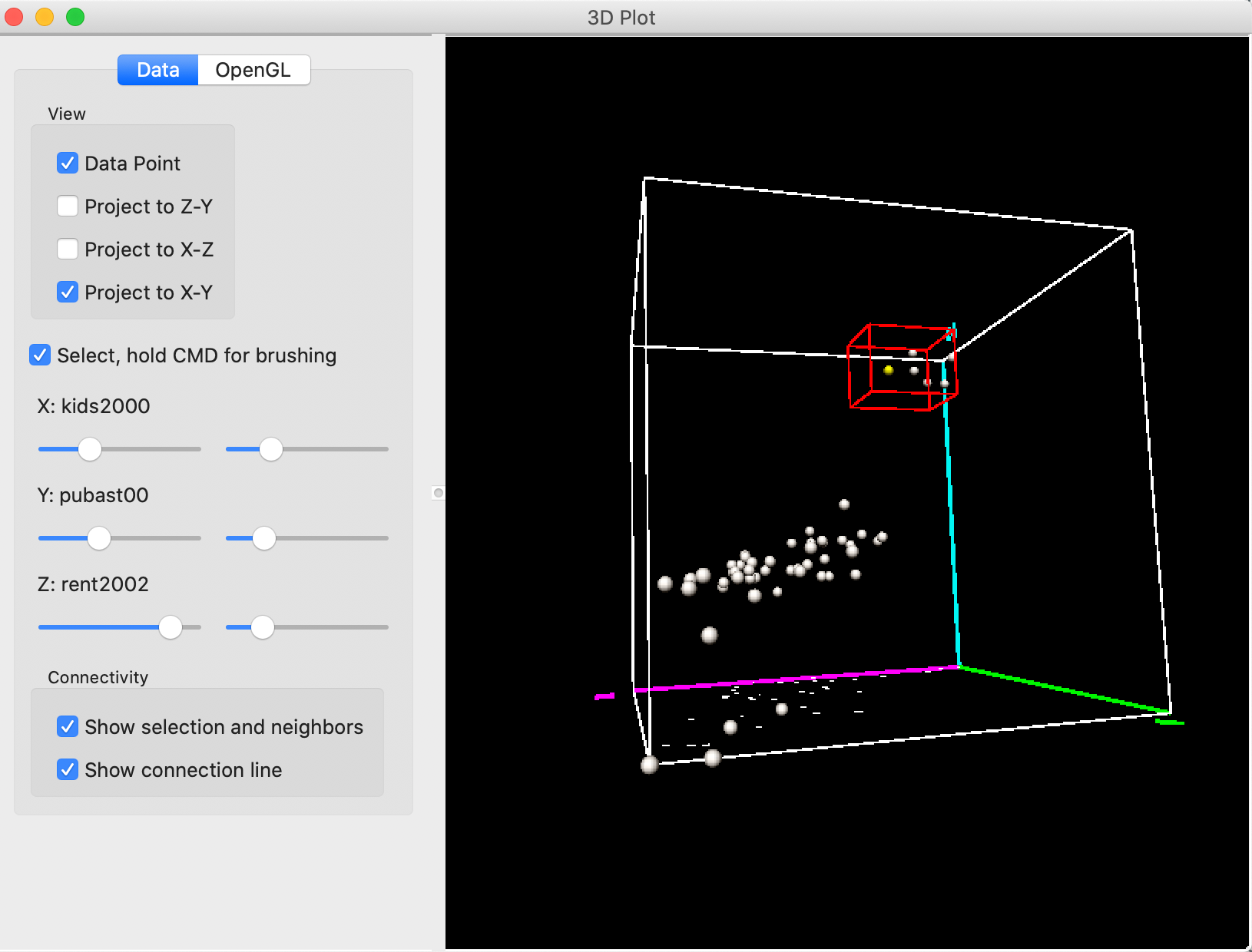 3D Scatter Plot selection -- 1