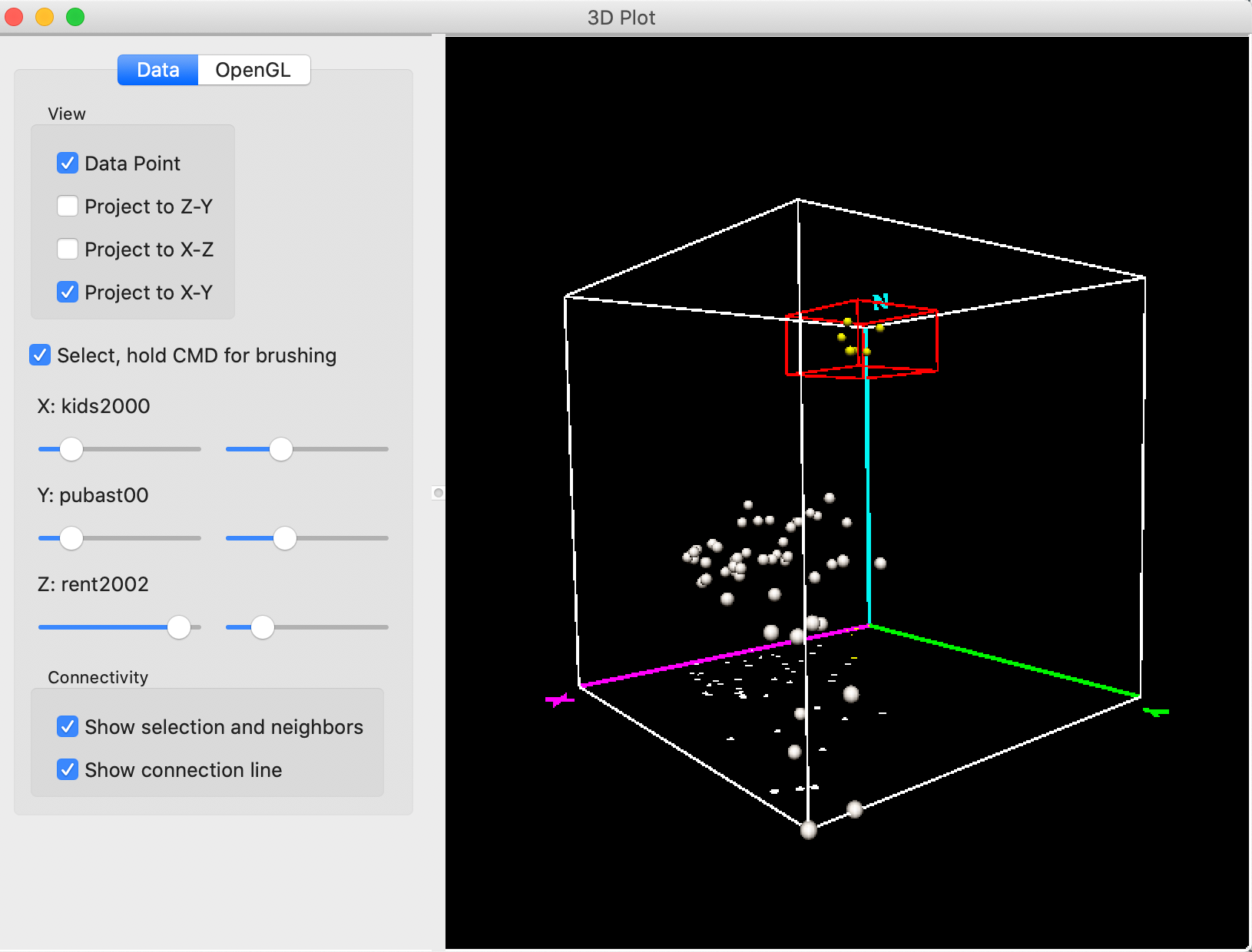 3D Scatter Plot selection -- 3