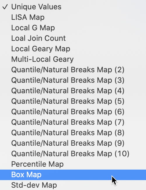 Co-location map color schemes
