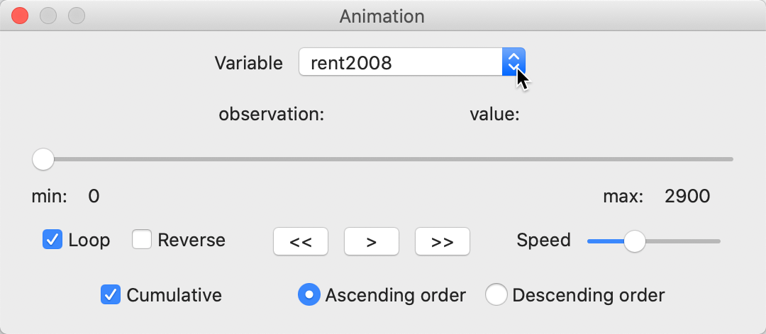 Map Movie variable selection