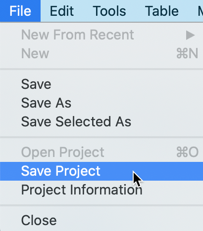 Save Project