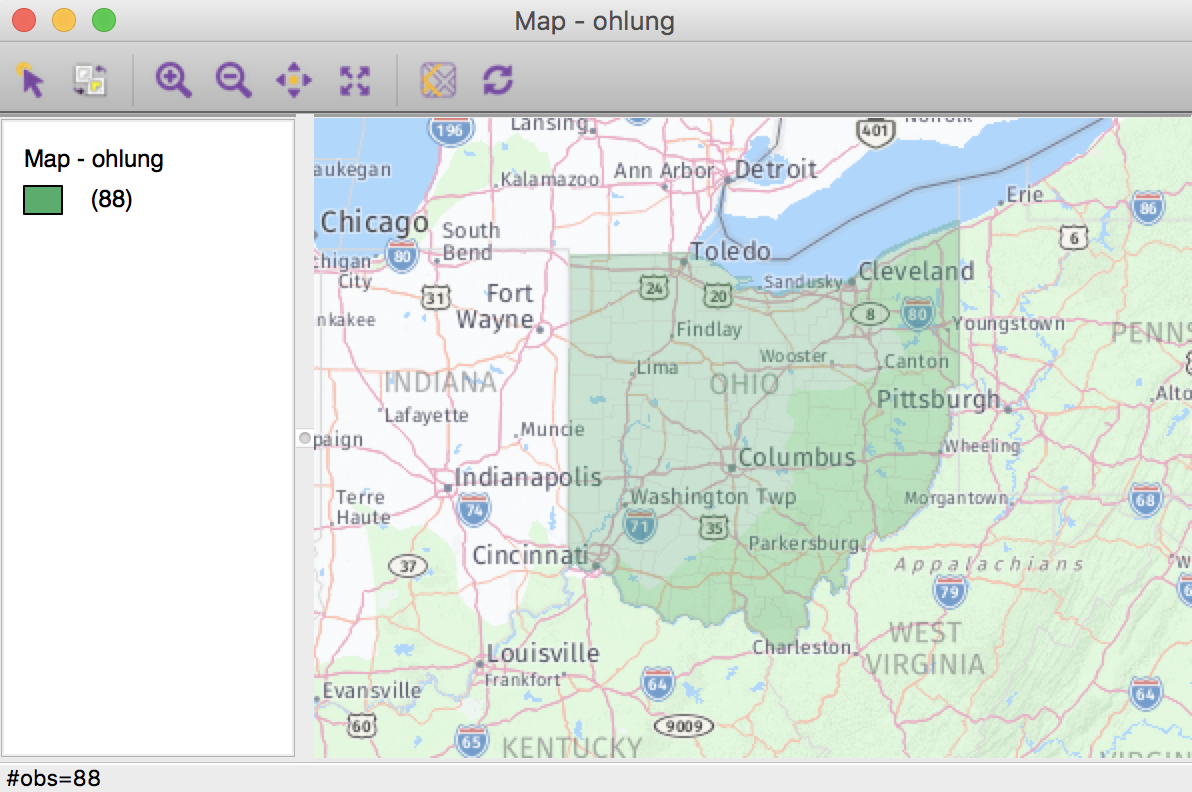 Ohio counties with base layer