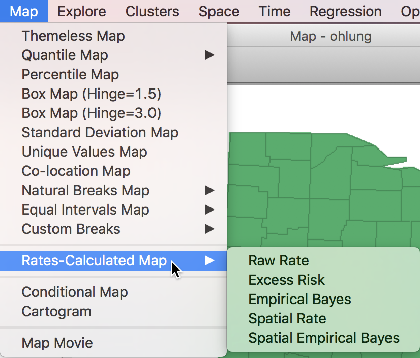 Rate map from main Map menu