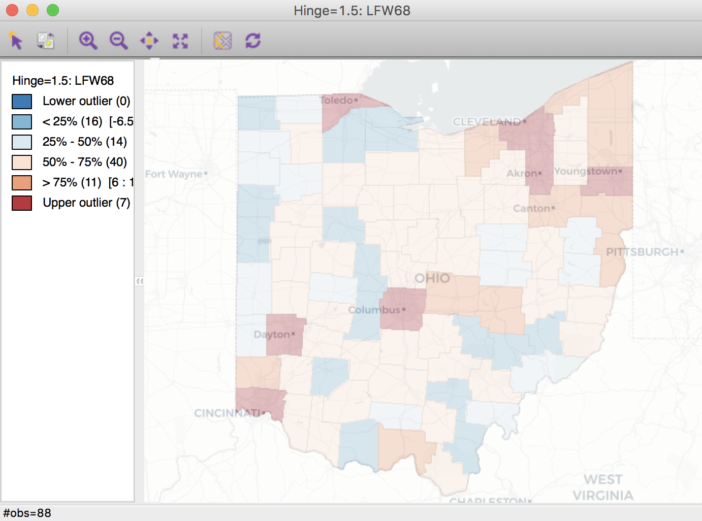 Spatially extensive lung cancer counts