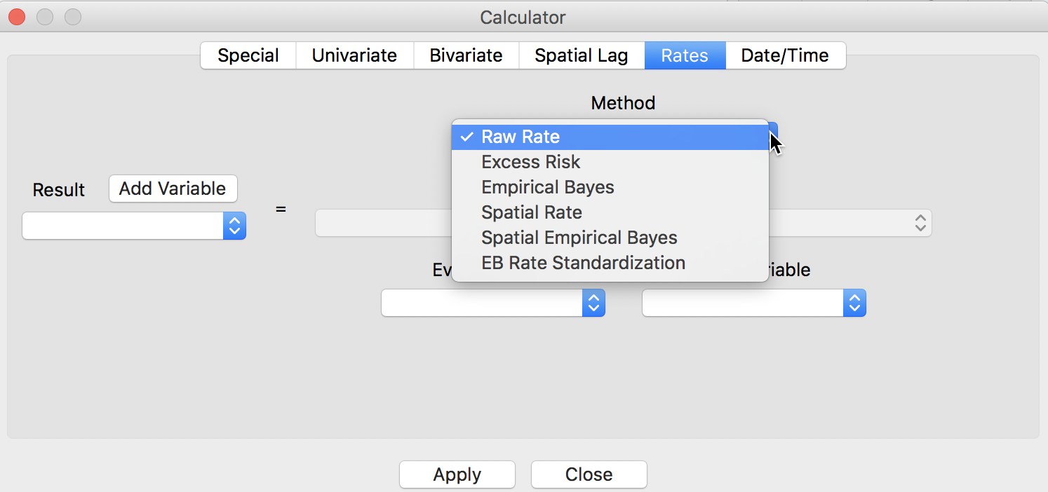 Rate computation in table calculator