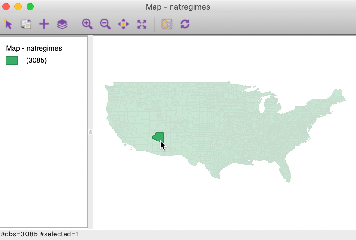 Coconino county selected in themeless map