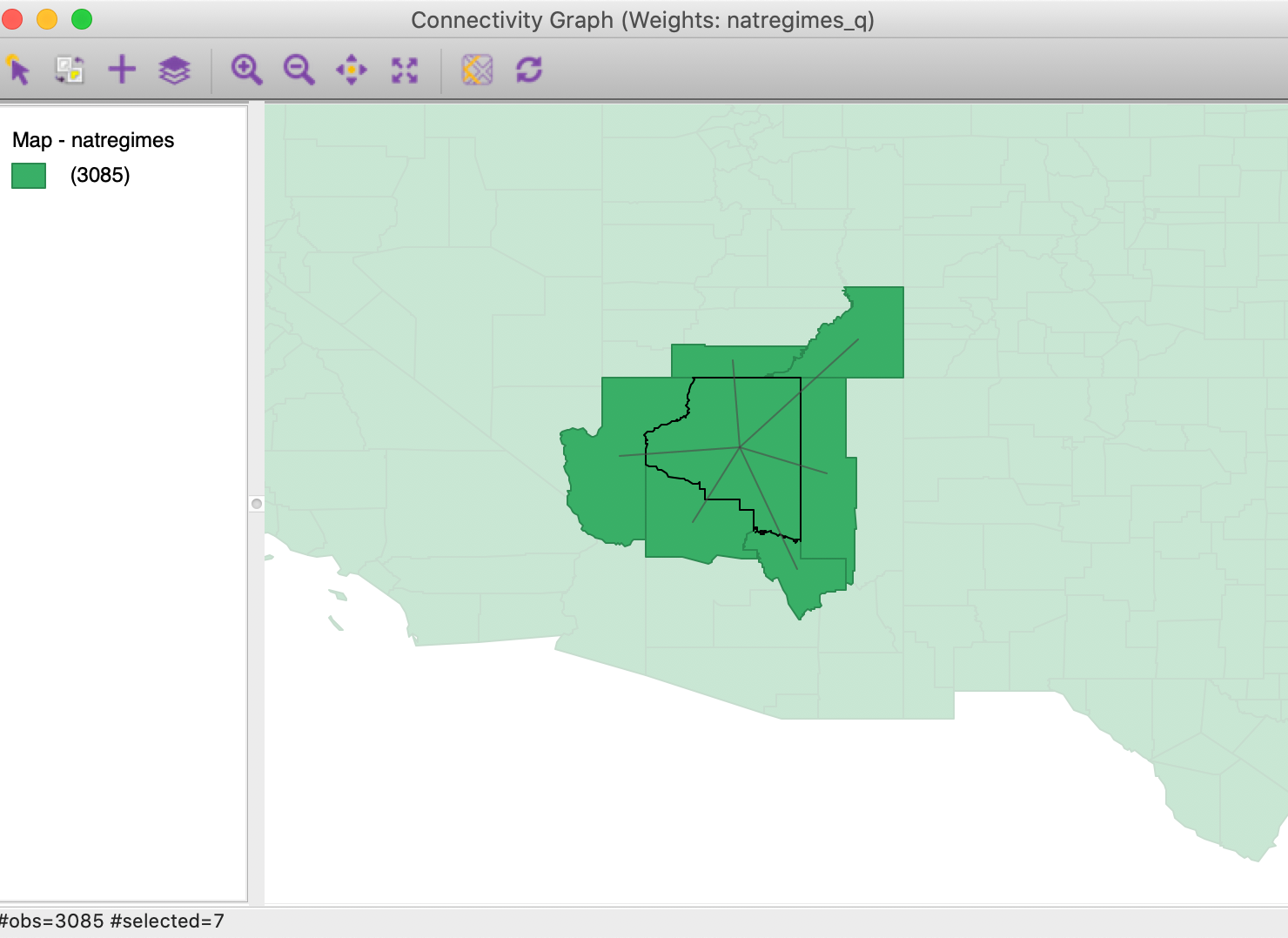 Connectivity graph - Coconino county, AZ 