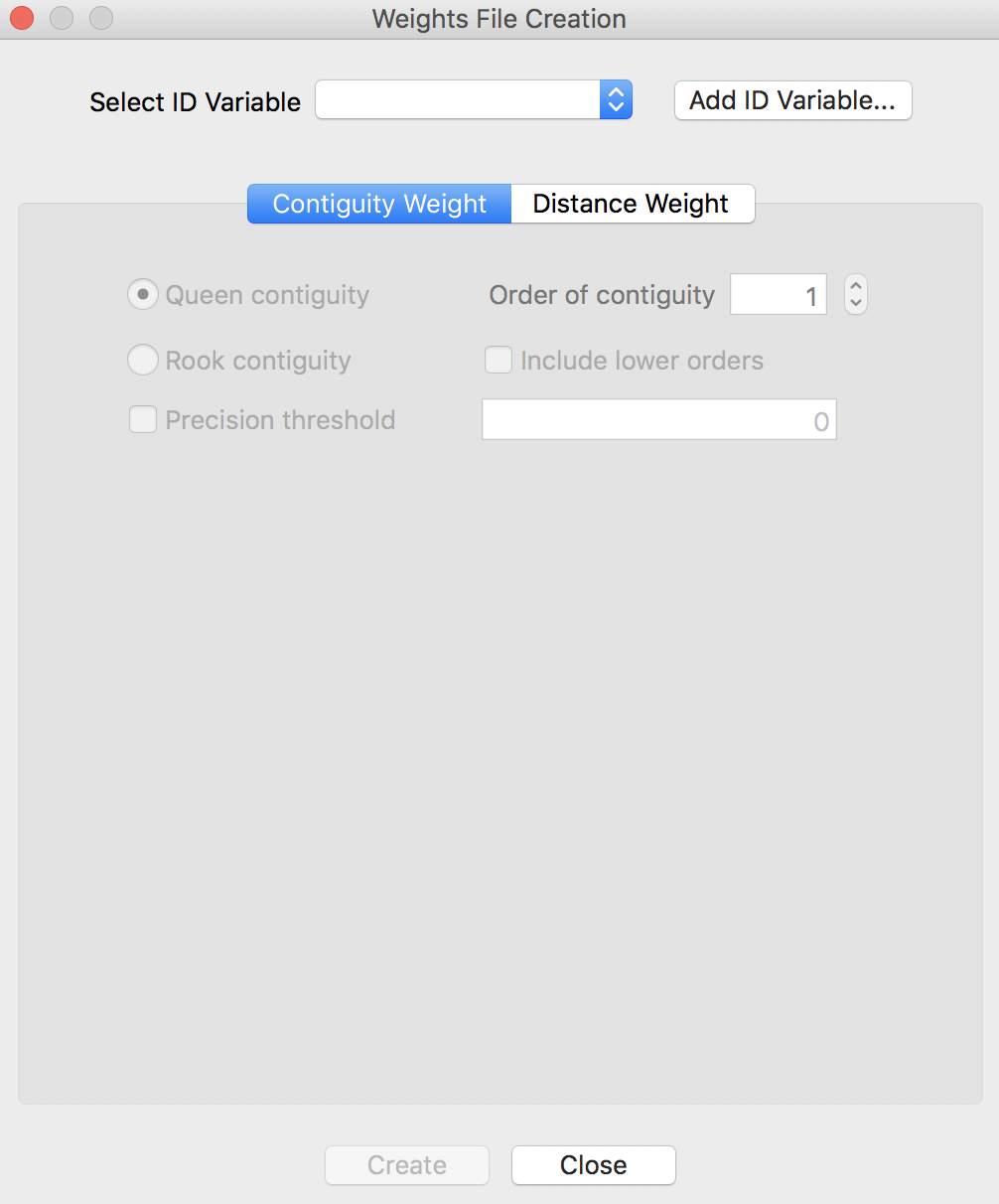 Weights File Creation interface