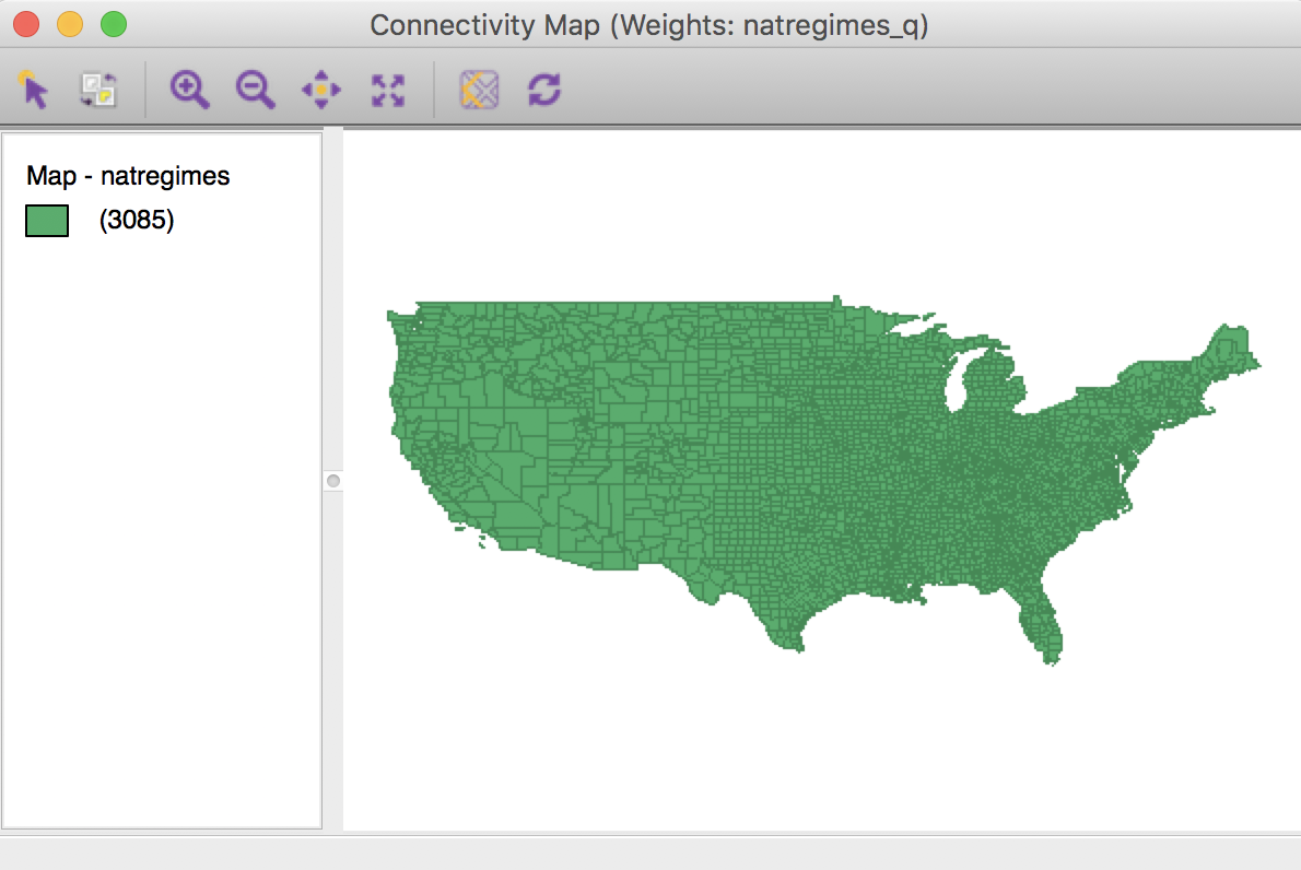 Connectivity map -- US counties