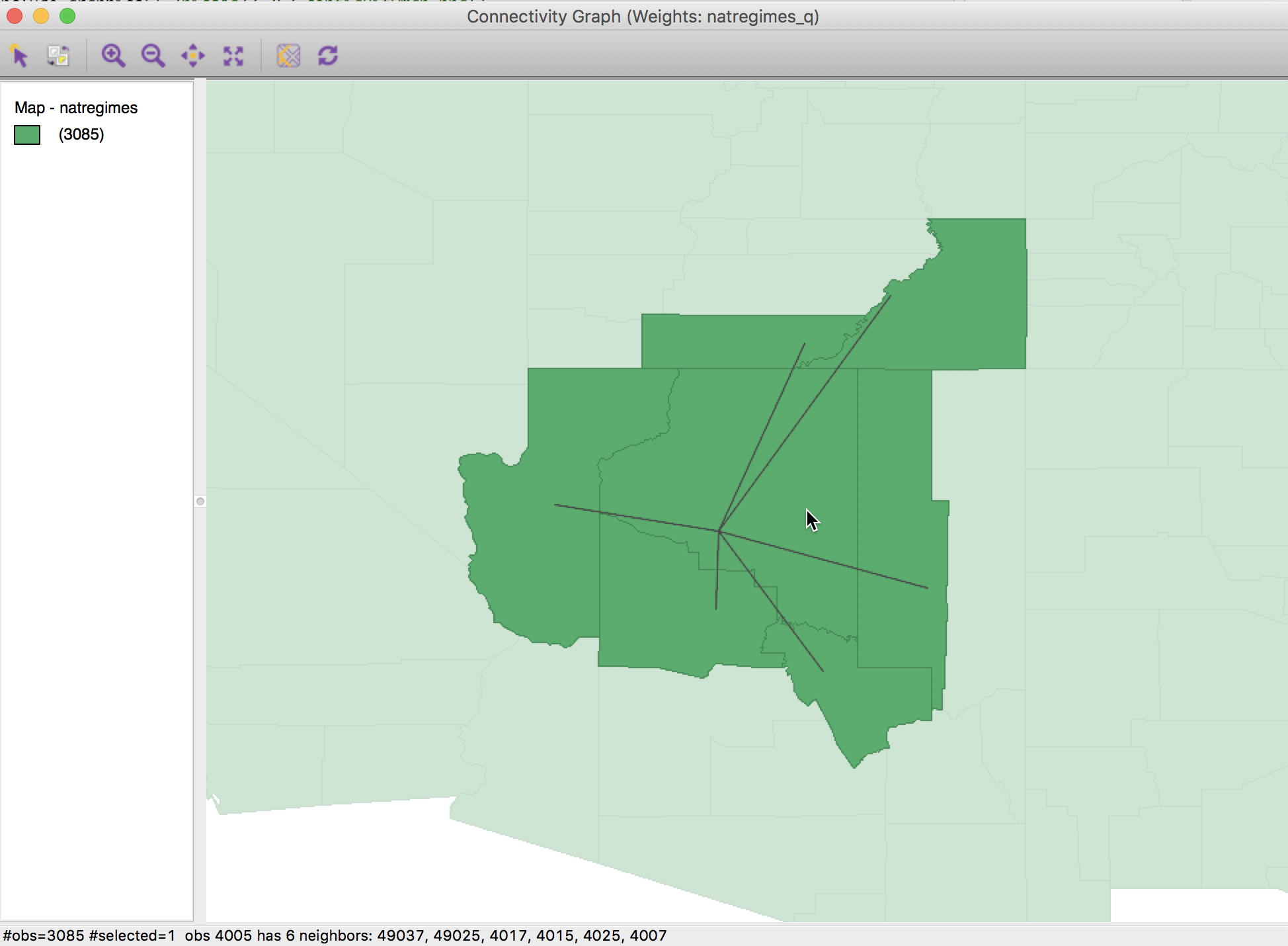Connectivity graph - Coconino county, AZ