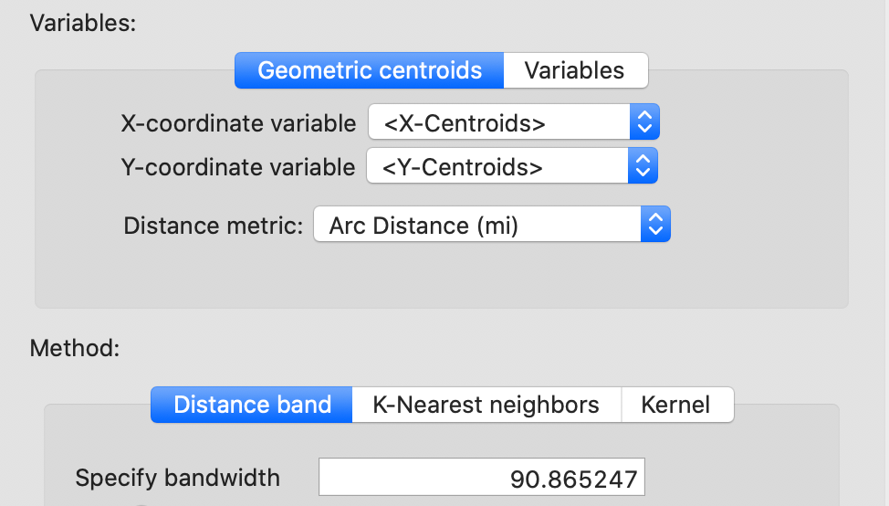 Arc distance cut-off distance