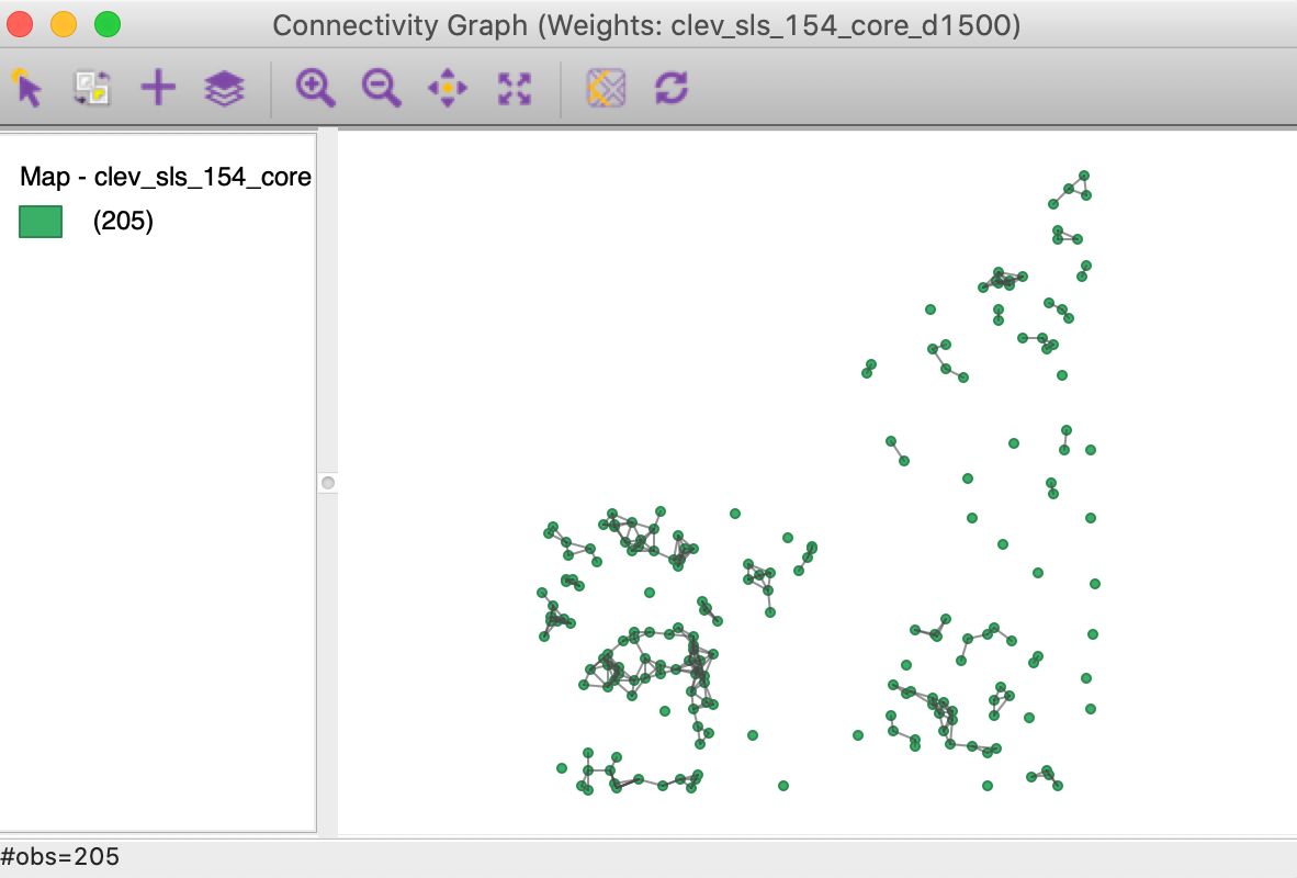 Connectivity graph for distance band set to 1500