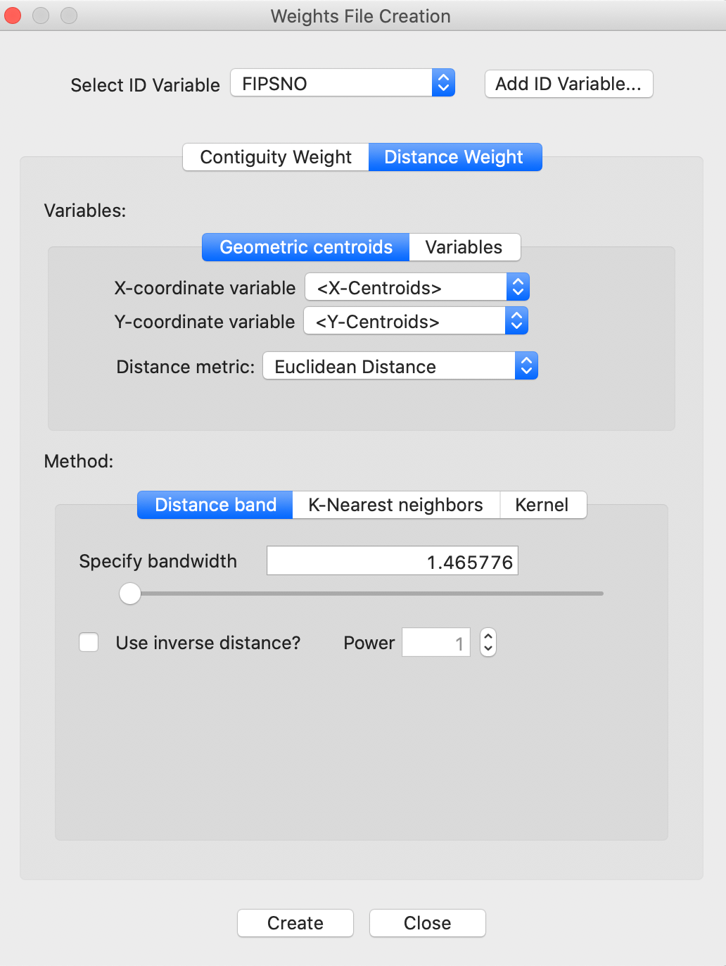 Distance cut-off in decimal degrees