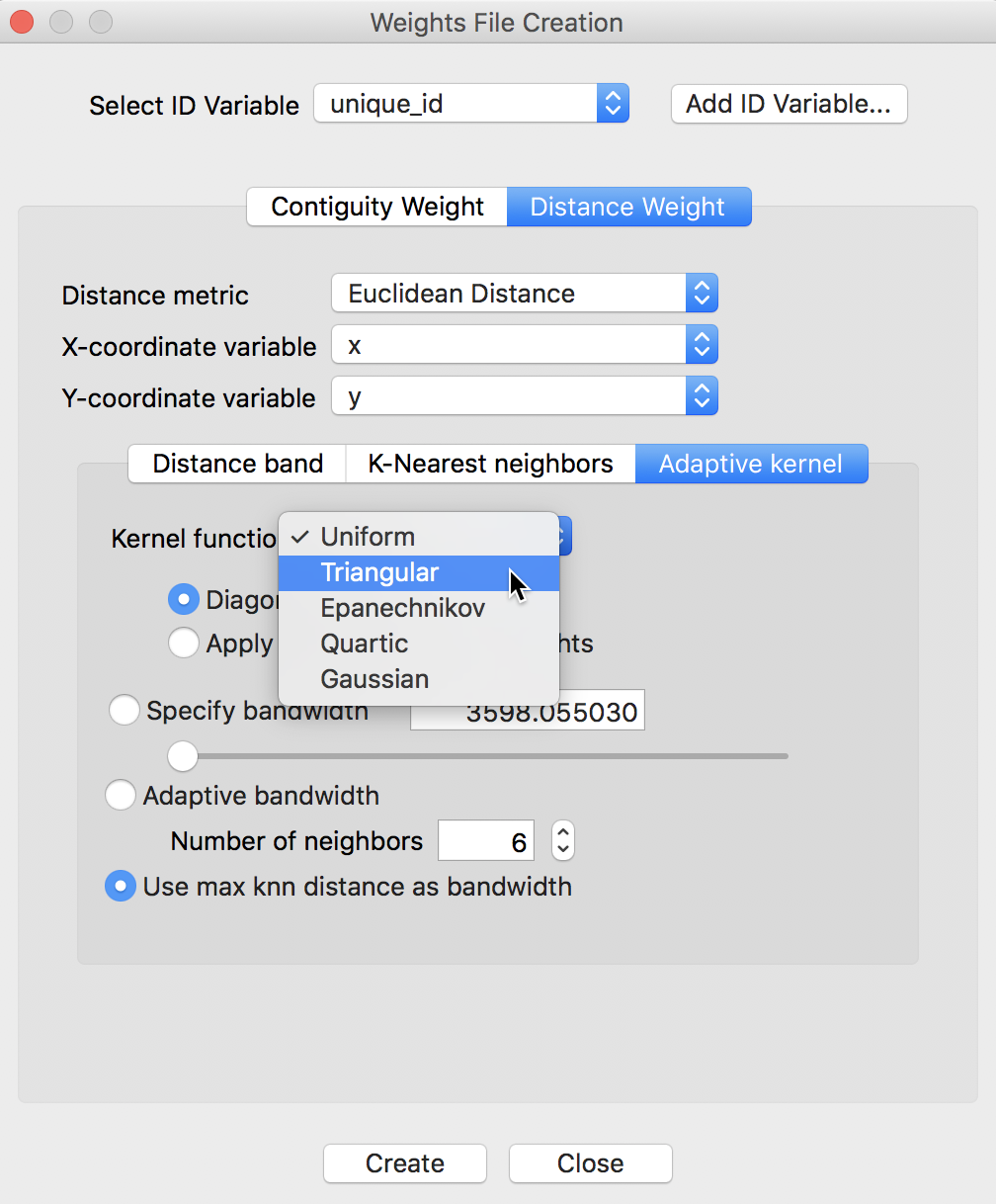 Kernel weight options