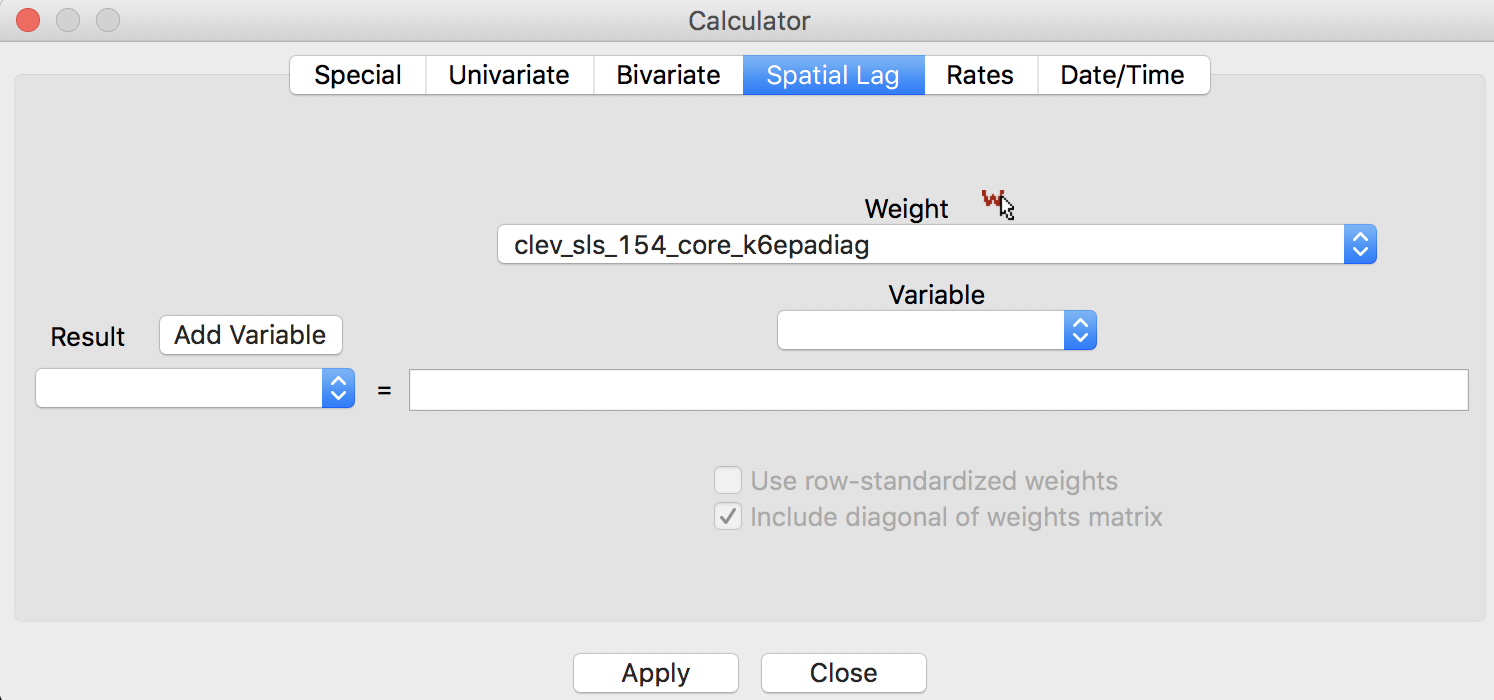 Kernel weights lag default options