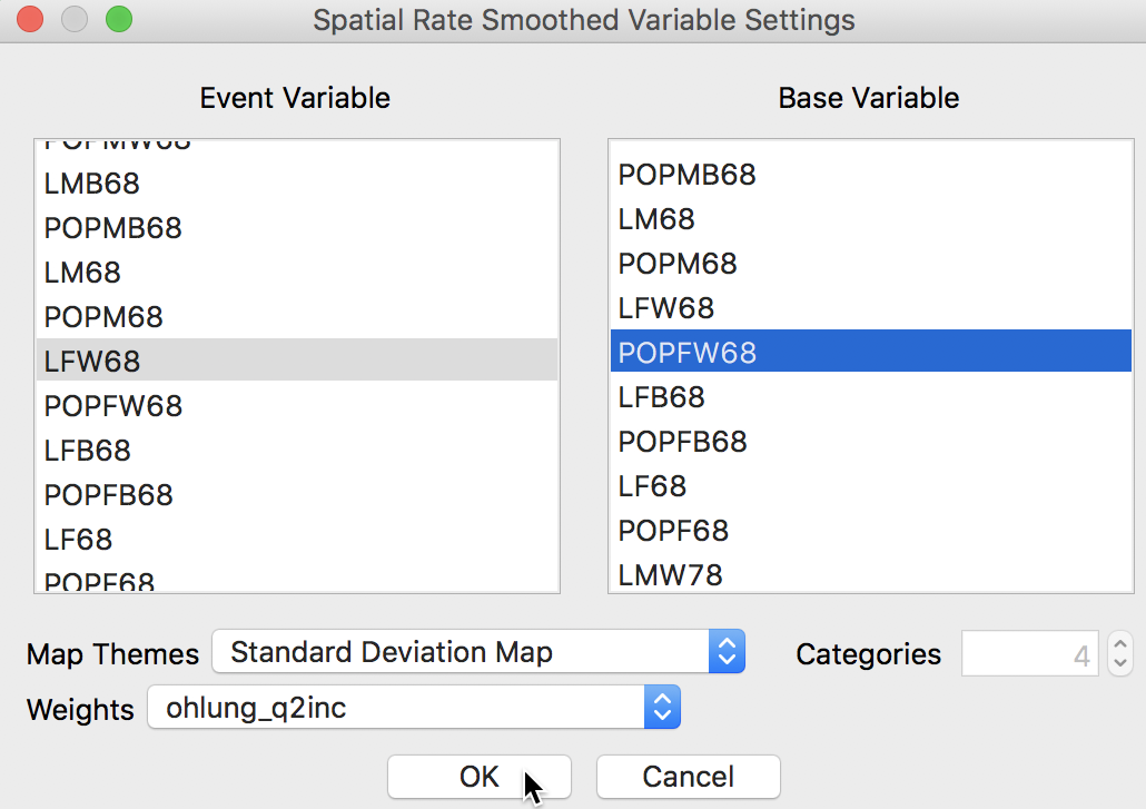 Spatial rate dialog