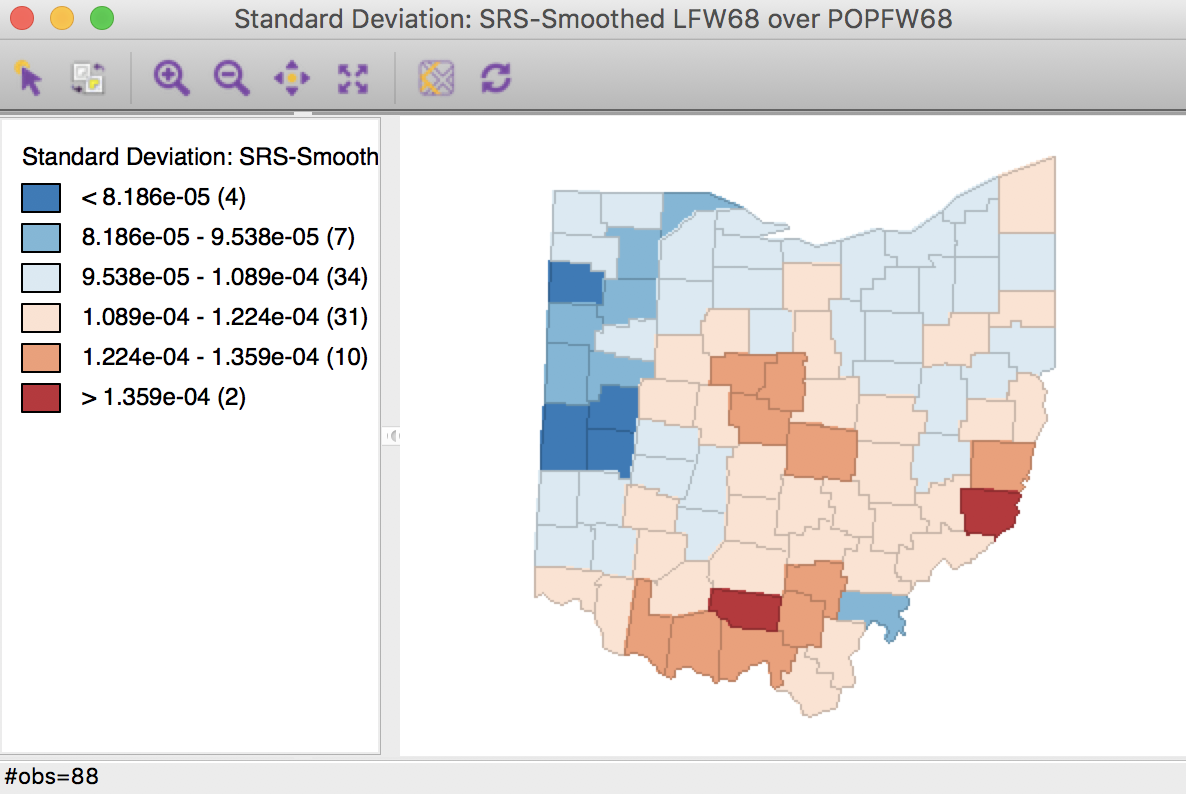 Spatial rate smoothed map