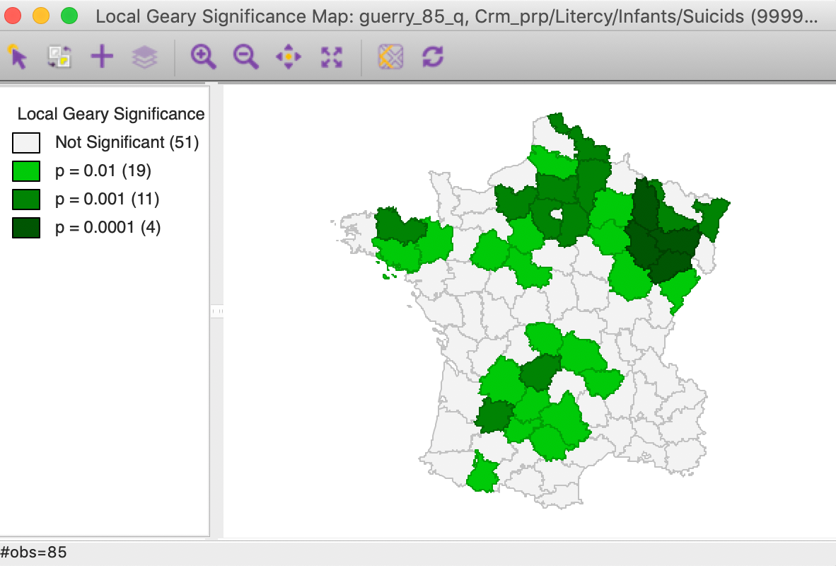 Multivariate local Geary significance map