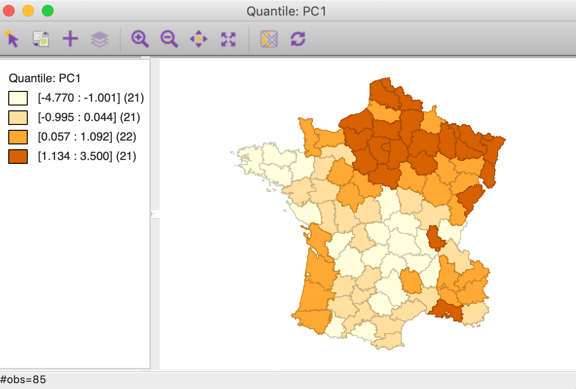 PC1 quartile map