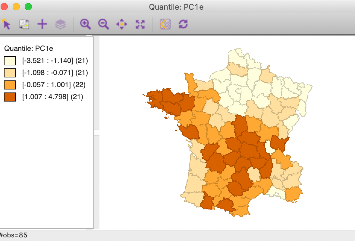 PC1 quartile map